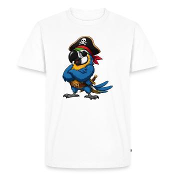 Oiseau pirate avec cache-œil - T-shirt Premium bio Homme - blanc - Devant - Nico (187cm)