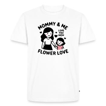 Maman et moi Partenaire Regarde Maman Fille - T-shirt Premium bio Homme - blanc - Devant - Nico (187cm)