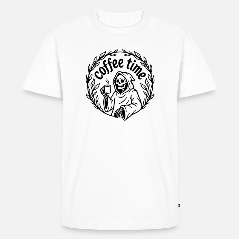 Kaffeezeit - Männer Premium Bio T-Shirt - Weiß