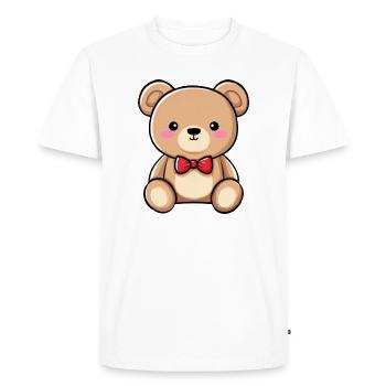 teddy bear, cute child plush, teddy bear - Men's Premium Organic T-Shirt - white - Front - Nico (187cm)