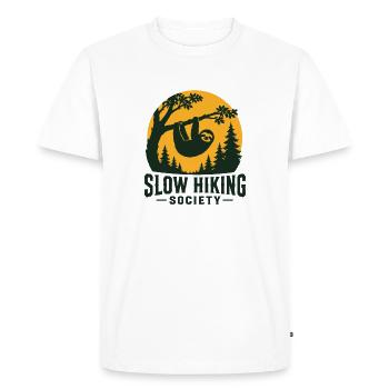 Paresseux à randonnée lente - T-shirt Premium bio Homme - blanc - Devant - Nico (187cm)