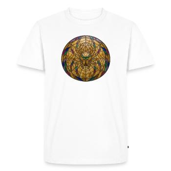 Illustration de mosaïque de toile d’araignée en vitrail - T-shirt Premium bio Homme - blanc - Devant - Nico (187cm)