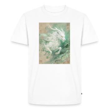 Bai Ze : Le Messager de la Sagesse Divine - T-shirt Premium bio Homme - blanc - Devant - Nico (187cm)