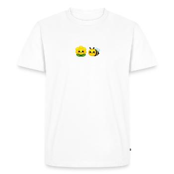 Sunny Bloom and Bee Duo Kawaii style - Men's Premium Organic T-Shirt - white - Front - Nico (187cm)