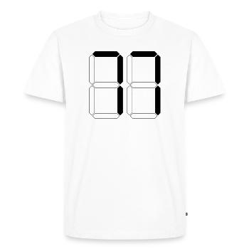NUMBER 77 Seventy-Seven Gift Digital - Men's Premium Organic T-Shirt - white - Front - Nico (187cm)