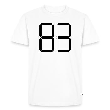 NUMÉRO 83 Quatre-vingt-trois cadeaux numériques - T-shirt Premium bio Homme - blanc - Devant - Nico (187cm)