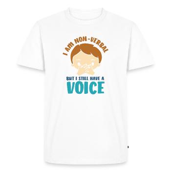 Autisme Autisme Syndrome d’Asperger - T-shirt Premium bio Homme - blanc - Devant - Nico (187cm)