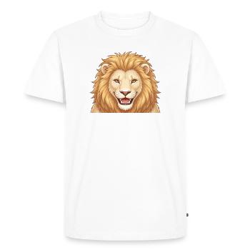 Illustration de tête de lion en dessin animé - T-shirt Premium bio Homme - blanc - Devant - Nico (187cm)