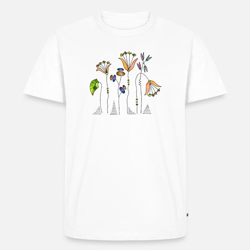 Blumen - Männer Premium Bio T-Shirt - Weiß