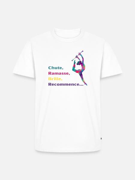 Chute-_Ramasse-_Recommence-- - T-shirt Premium bio Homme - blanc