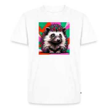 hedgehog - Men's Premium Organic T-Shirt - white - Front - Nico (187cm)