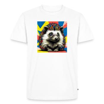 hedgehog - Men's Premium Organic T-Shirt - white - Front - Nico (187cm)