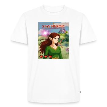 Reste héroïque - T-shirt Premium bio Homme - blanc - Devant - Nico (187cm)