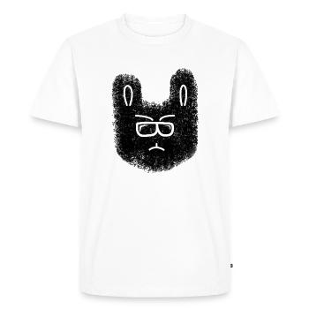 Lapin nerd avec des lunettes - T-shirt Premium bio Homme - blanc - Devant - Nico (187cm)