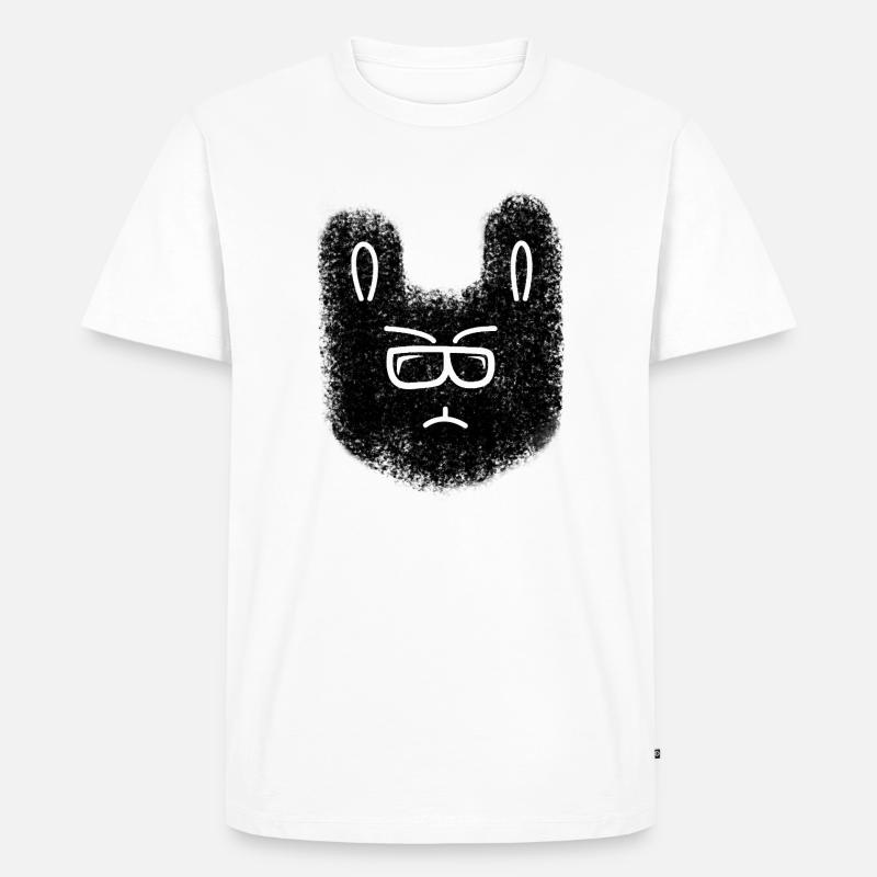 Nerdhase mit Brille - Männer Premium Bio T-Shirt - Weiß