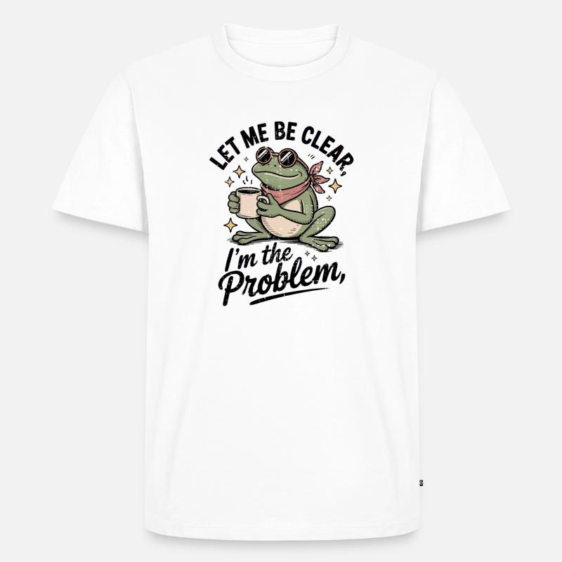 Koffeinhaltiger Frosch: Ich bin das Problem - Männer Premium Bio T-Shirt - Weiß
