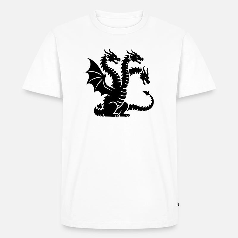 Drache - Männer Premium Bio T-Shirt - Weiß