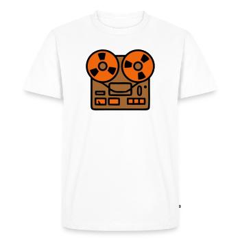 Podcast audio Studio magnétophone - T-shirt Premium bio Homme - blanc - Devant - Nico (187cm)