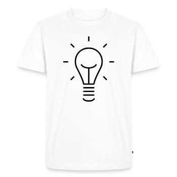 Light Bulb Idea Line Art Design - Men's Premium Organic T-Shirt - white - Front - Nico (187cm)