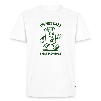 Not lazy | Eco Mode Humor - Men's Premium Organic T-Shirt - white - Front - Nico (187cm)