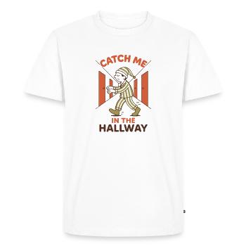 Meet Me in the Hallway | Sleepwalking Humor - Men's Premium Organic T-Shirt - white - Front - Nico (187cm)