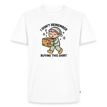 No Memory | Sleepwalker Humor - Men's Premium Organic T-Shirt - white - Front - Nico (187cm)