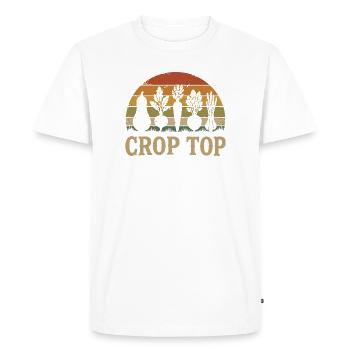 Sunset Garden Silhouette Crop Top - T-shirt Premium bio Homme - blanc - Devant - Nico (187cm)
