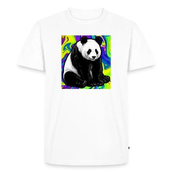 Panda - Männer Premium Bio T-Shirt - Weiß - Vorne - Nico (187cm)