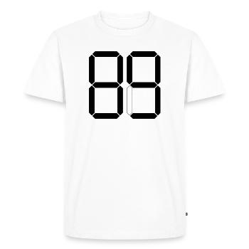 NUMBER 89 Eighty-Nine Gift Digital - Men's Premium Organic T-Shirt - white - Front - Nico (187cm)
