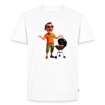 Griller des saucisses - T-shirt Premium bio Homme - blanc - Devant - Nico (187cm)