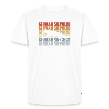 German Shepherd Silhouette Retro - Men's Premium Organic T-Shirt - white - Front - Nico (187cm)