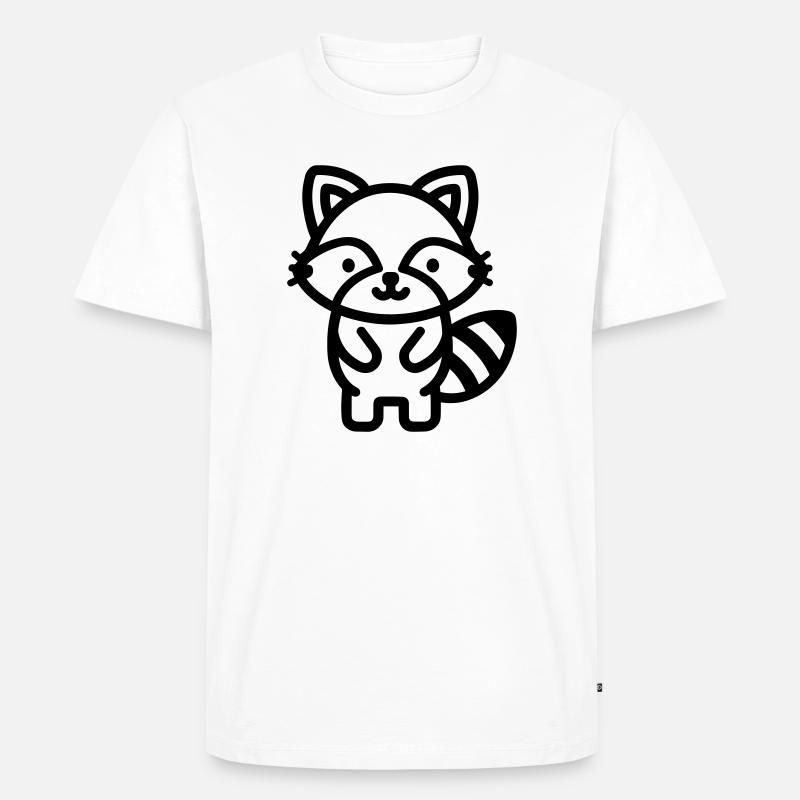 Waschbär - Männer Premium Bio T-Shirt - Weiß