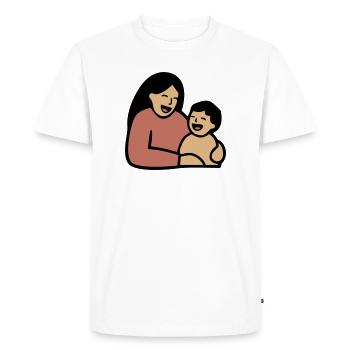 Maman Câlin de bébé Amour - T-shirt Premium bio Homme - blanc - Devant - Nico (187cm)