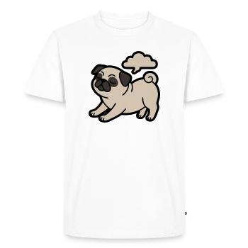 Pug dog qui pète, drôle - T-shirt Premium bio Homme - blanc - Devant - Nico (187cm)