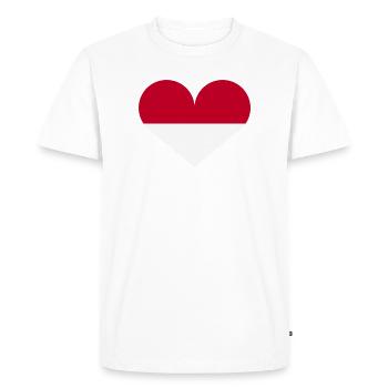 Drapeau indonésien en forme de cœur - T-shirt Premium bio Homme - blanc - Devant - Nico (187cm)