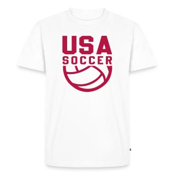USA Soccer - T-shirt Premium bio Homme - blanc - Devant - Nico (187cm)
