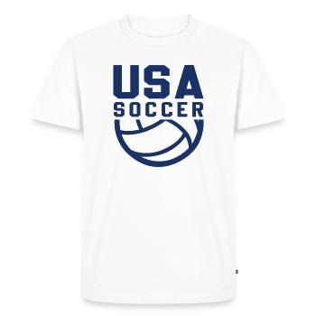 USA Soccer - T-shirt Premium bio Homme - blanc - Devant - Nico (187cm)