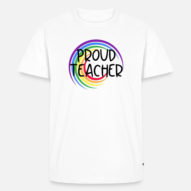 Stolzer Lehrer LGBTQ Pride Regenbogendesign - Männer Premium Bio T-Shirt - Weiß