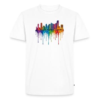 Miami, Floride, Art dégoulinant - T-shirt Premium bio Homme - blanc - Devant - Nico (187cm)