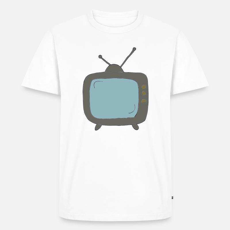 fernseher comicstyle - Männer Premium Bio T-Shirt - Weiß