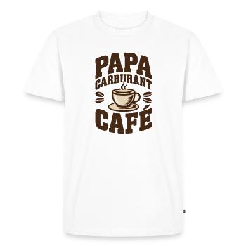 Papa Carburant Café - T-shirt Premium bio Homme - blanc - Devant - Nico (187cm)