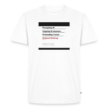 SKILLS: PROMPTING AI 99% - Men's Premium Organic T-Shirt - white - Front - Nico (187cm)