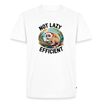 Pas paresseux | Lori prune efficace - T-shirt Premium bio Homme - blanc - Devant - Nico (187cm)
