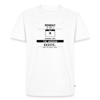 Le lundi n’est qu’un rappel que le week-end existe - T-shirt Premium bio Homme - blanc - Devant - Nico (187cm)