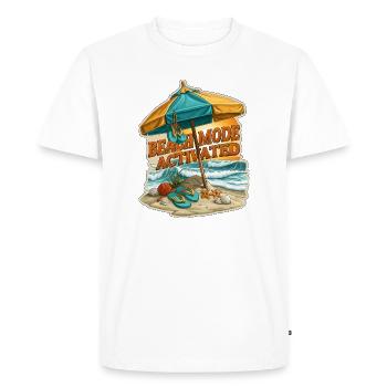 Beach Mode Activated Summer Vacation Umbrella - Men's Premium Organic T-Shirt - white - Front - Nico (187cm)