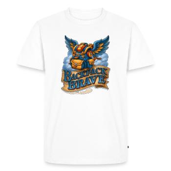 Sac à dos Sac Magique Ailé Courageux - T-shirt Premium bio Homme - blanc - Devant - Nico (187cm)