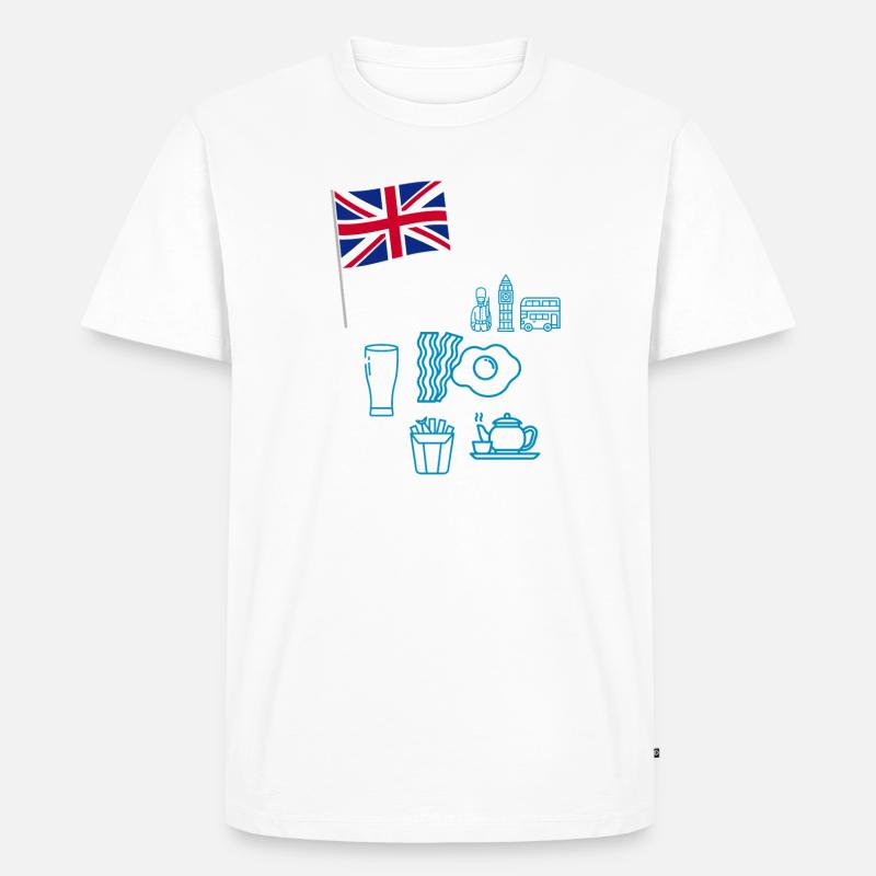 EXANGLIA (Blauer + Weißer Text) - Männer Premium Bio T-Shirt - Weiß