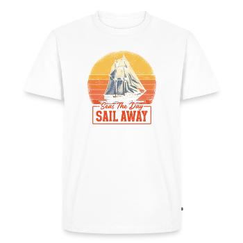 Mers Le jour Départ Voile Capitaine Marin - T-shirt Premium bio Homme - blanc - Devant - Nico (187cm)