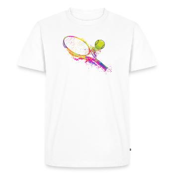 Joueur de raquette de tennis, entraîneur de court, amant de la cour - T-shirt Premium bio Homme - blanc - Devant - Nico (187cm)