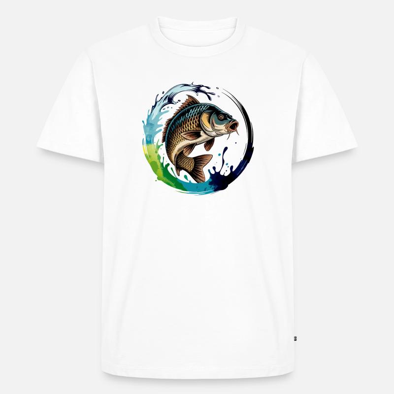 Springender Karpf - Männer Premium Bio T-Shirt - Weiß